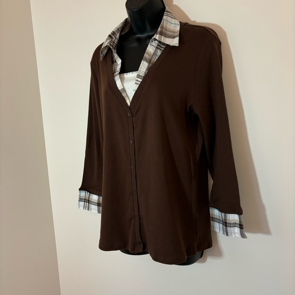 💙33 Classic Editions Cotton Mock Button Down - Picture 3 of 9